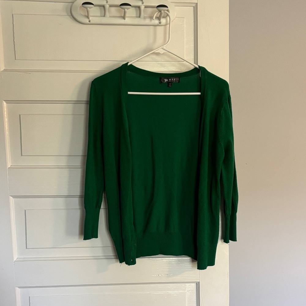 Ye Mak Sweater — Kelly Vibrant Green Cardigan